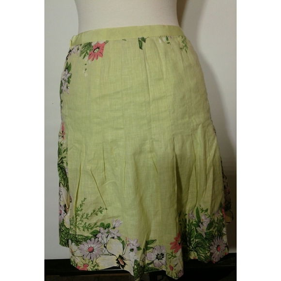 ANN TAYLOR LOFT green floral shell skirt size 4 P - Picture 3 of 10
